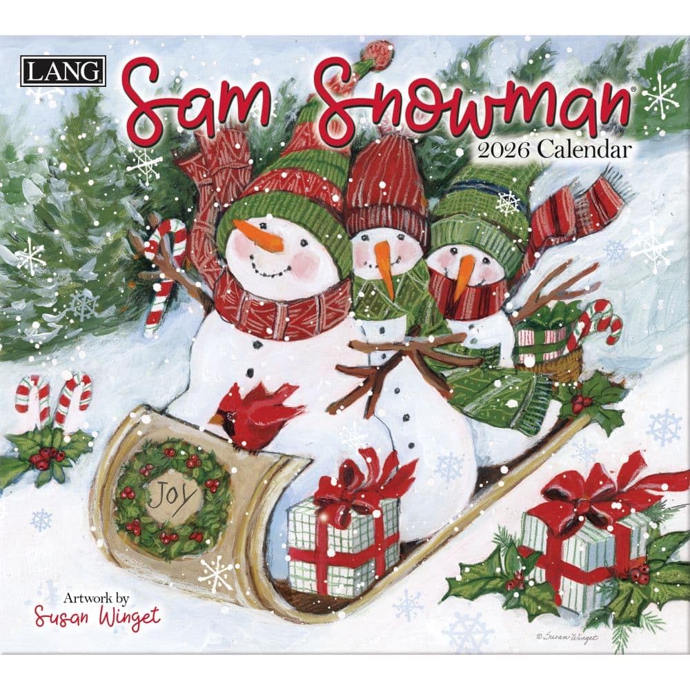 Amazon.co.jp: Lang Sam Snowman 2026年壁掛けカレンダー - 12ヶ月